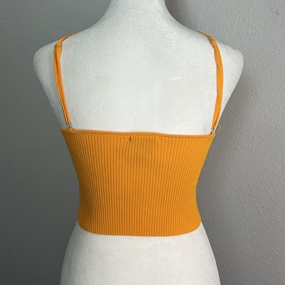 Princess Polly Cropped Ribbed Tank Top Orange Size S/M - Picture 3 of 9